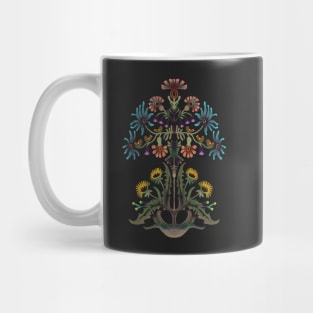 papercut style floral design Mug